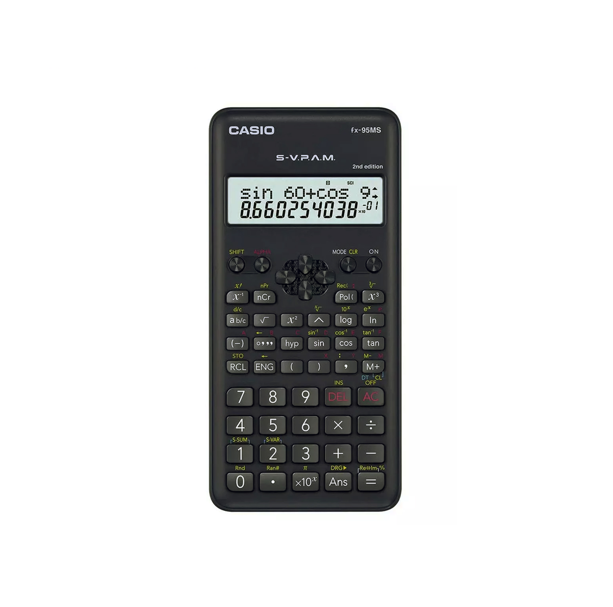 Casio fx-95MS-2 Scientific Calculator 244 Functions 2-Line Display Equation Fraction Statistics