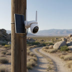 TP-Link Tapo C665G KIT solar powered pan tilt security camera installed outdoors