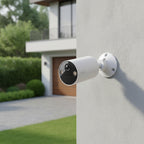 TP-Link Tapo C410 wire-free indoor outdoor security camera mounted on house exterior wall