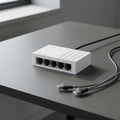 CUDY GS105U 5-port gigabit switch USB-C powered tabletop setup