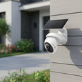 TP-Link Tapo C660 KIT solar powered 4K pan tilt security camera installed outdoors