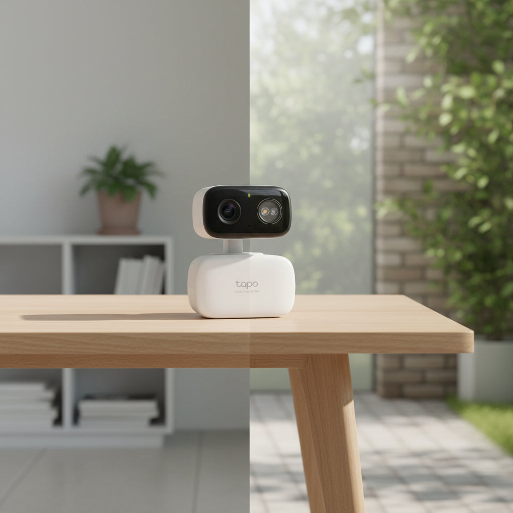 Tapo C216 2K smart WiFi camera monitoring driveway with AI detection alerts