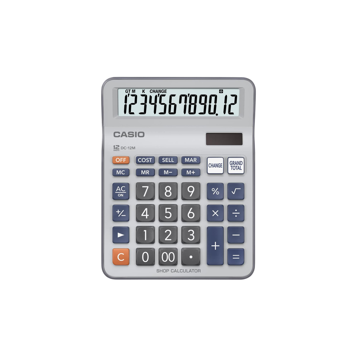 Casio DC-12M 12-Digit Shop Desk Calculator Change Function Cost Sell Margin GT