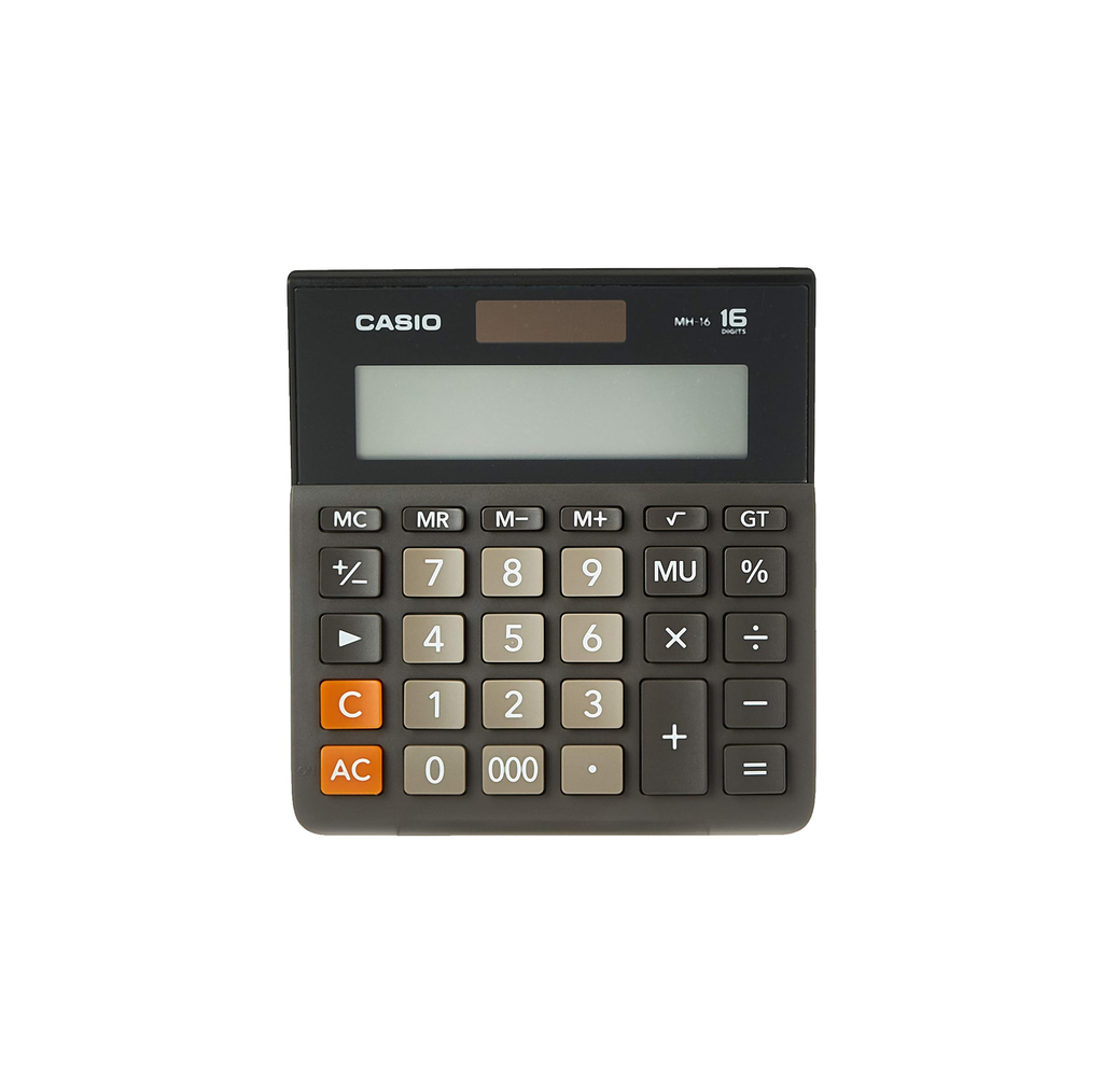 Casio MH-16-BK 16-Digit Desktop Calculator Cost Sell Margin Solar & Battery