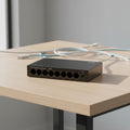 CUDY GS108 8-port gigabit switch metal body desk setup