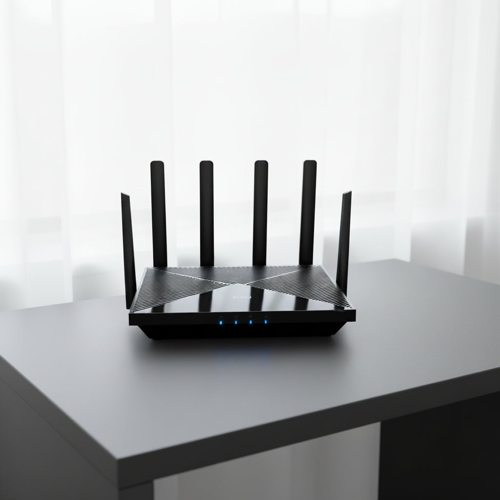 CUDY LT700 4G LTE router dual SIM home desk setup