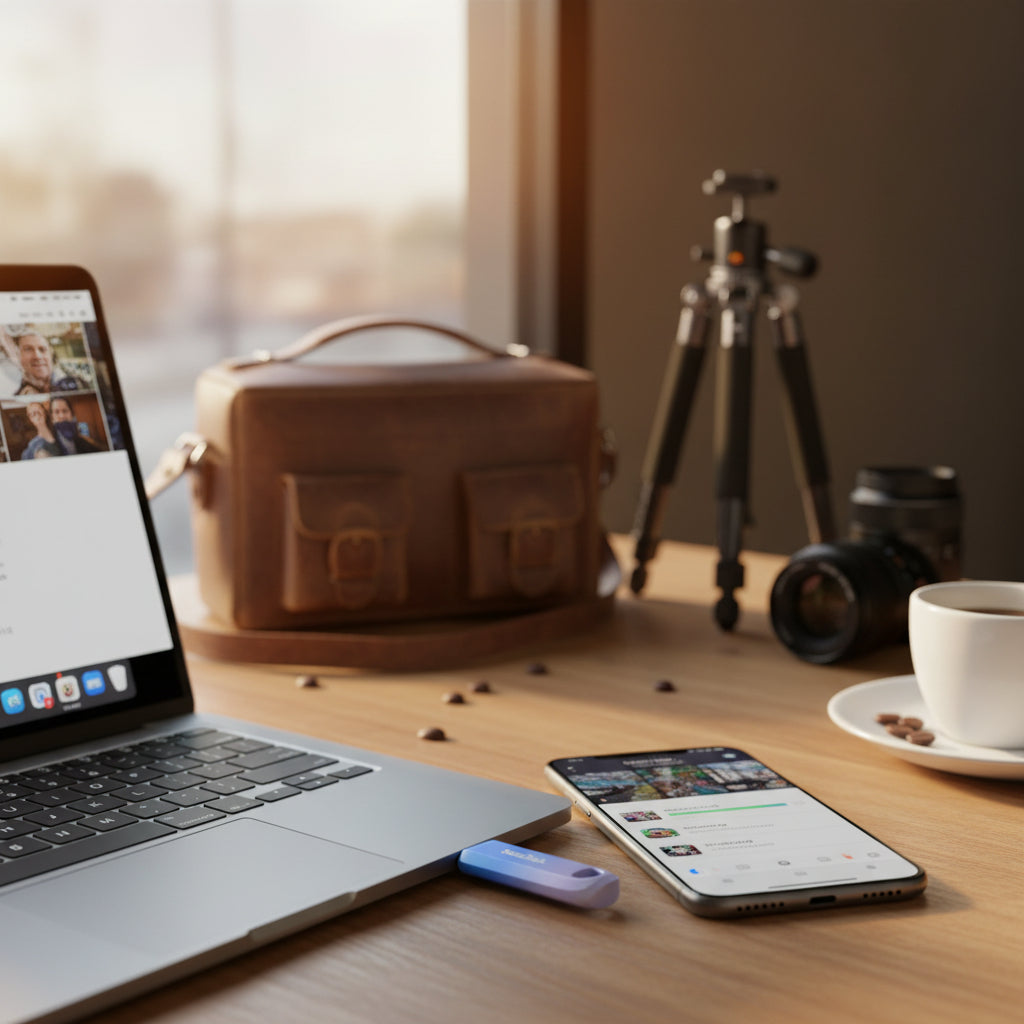 SanDisk Creator USB-C flash drive close-up product photography