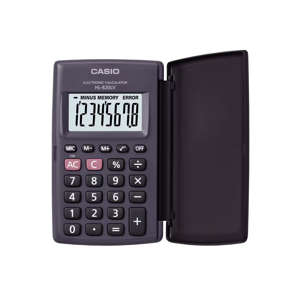 Casio HL-820LV-BK 8-Digit Portable Calculator Large Display Black