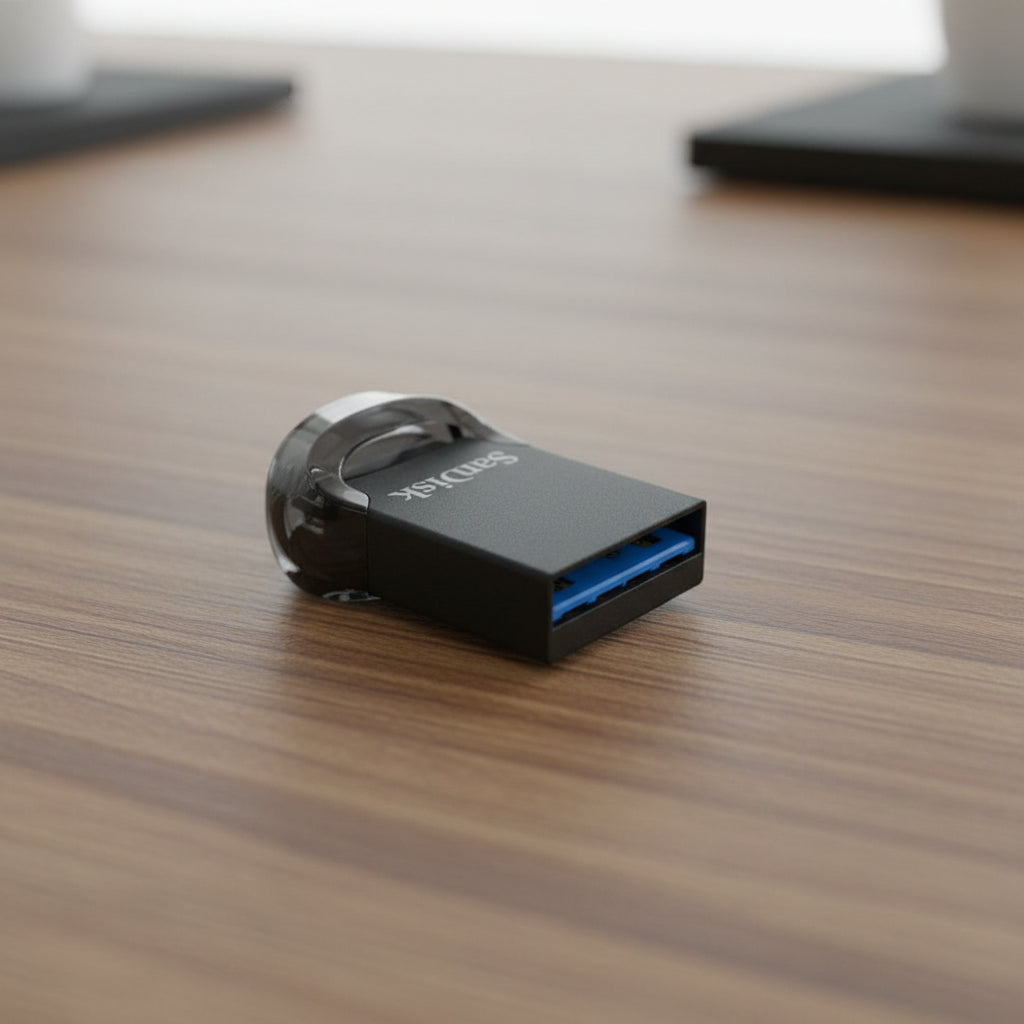 SanDisk Ultra Fit USB 3.2 compact flash drive close-up