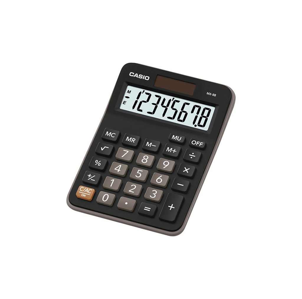 Casio MX-8B 8-Digit Mini Desk Calculator Solar & Battery Mark-Up Extra Large Display