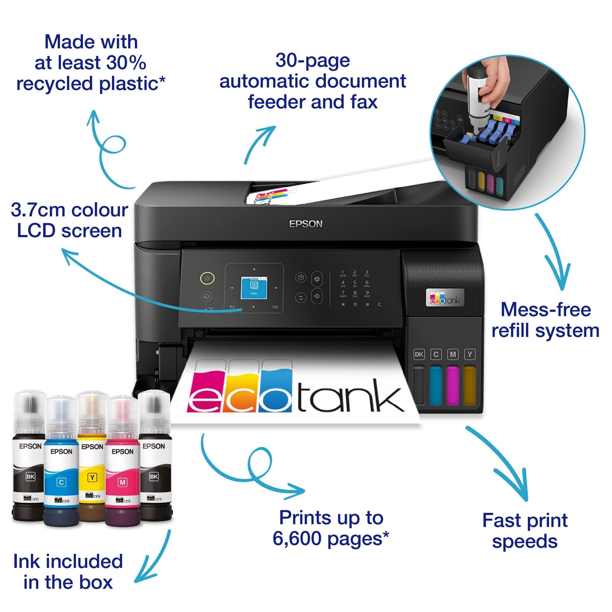 Epson EcoTank L5590 Ink Tank Printer – Wireless All-in-One Printer with ADF, Fax & Ultra-Low-Cost Printing