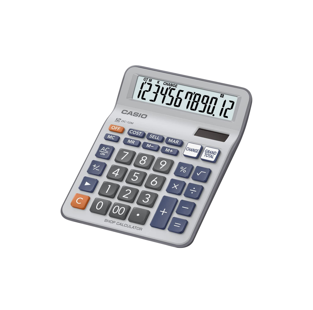 Casio DC-12M 12-Digit Shop Desk Calculator Change Function Cost Sell Margin GT