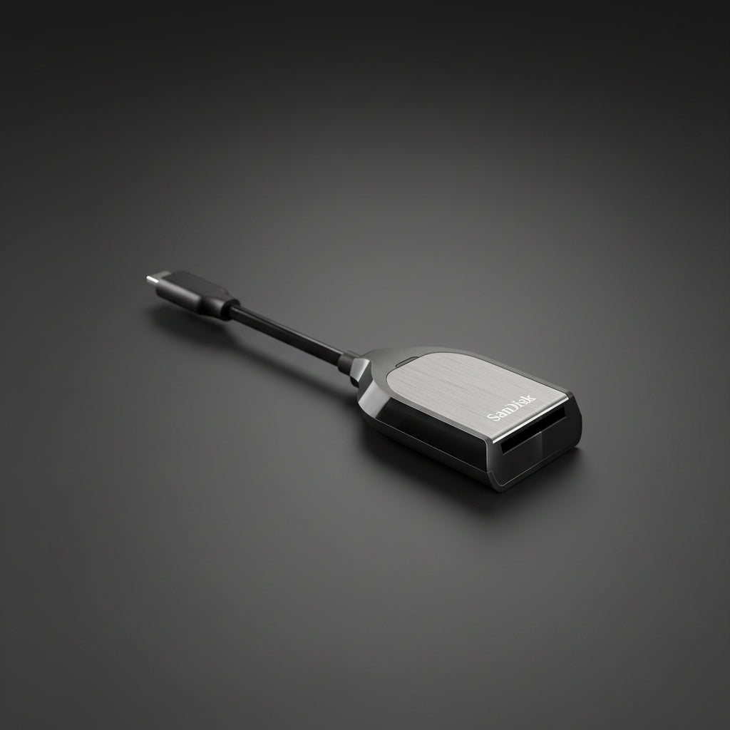 SanDisk Extreme PRO SD card USB-C reader SDDR-409-Z46 close-up