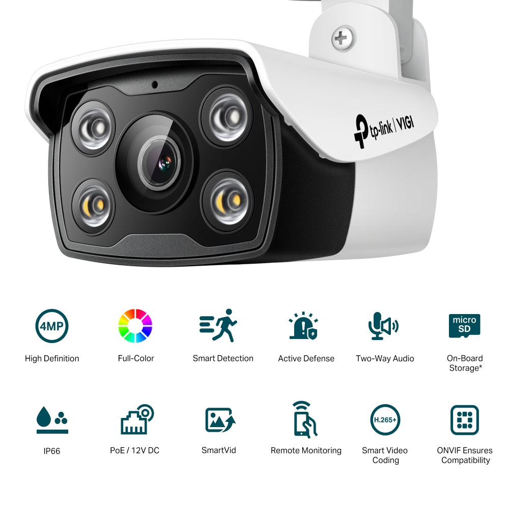 TP-Link VIGI C340 4MP Outdoor Full-Color Bullet Network Camera