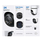 Tapo TC41 Outdoor Pan/Tilt Security WiFi Camera – 360° Smart WiFi Surveillance Camera with Motion Tracking & Night Vision