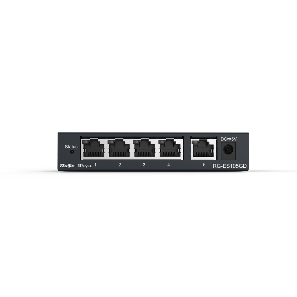 Reyee by Ruijie RG-ES105GD 5-Port Gigabit Unmanaged Non-PoE Network Switch Desktop Ethernet LAN Switch for Home & Office