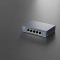 CUDY HS105 5-port 2.5G unmanaged switch metal housing desk setup