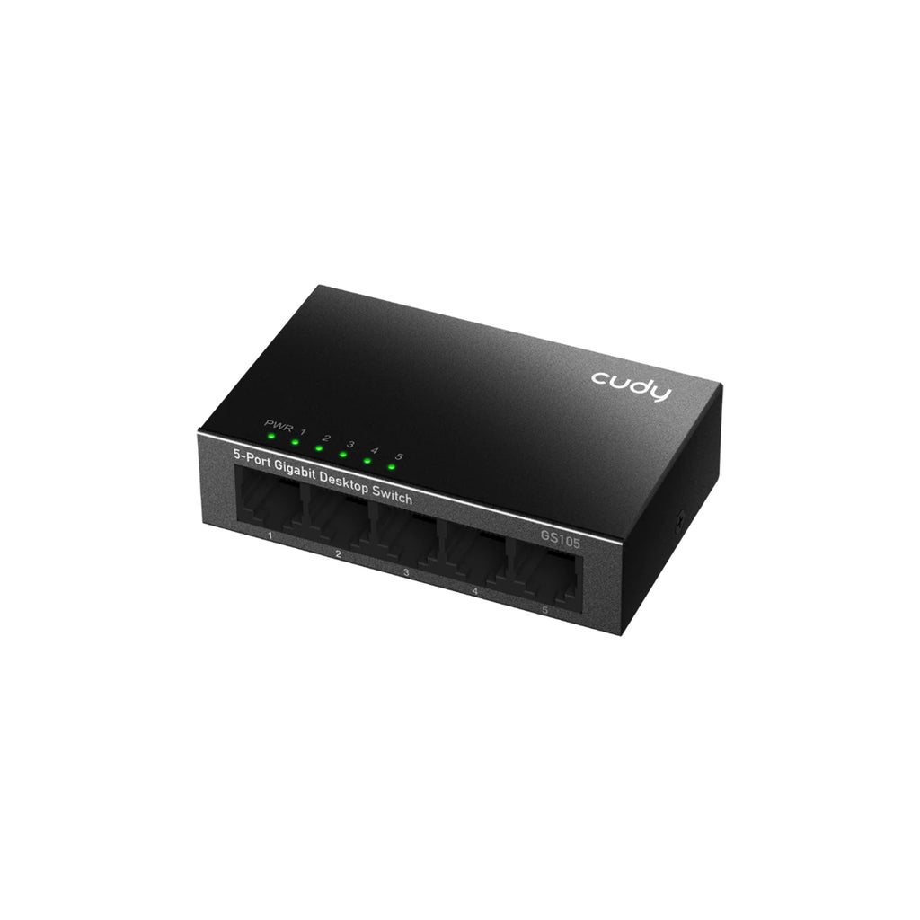 CUDY GS105 5-Port Gigabit Unmanaged Switch – Metal Housing Plug & Play Ethernet LAN Network Switch for Home & Office