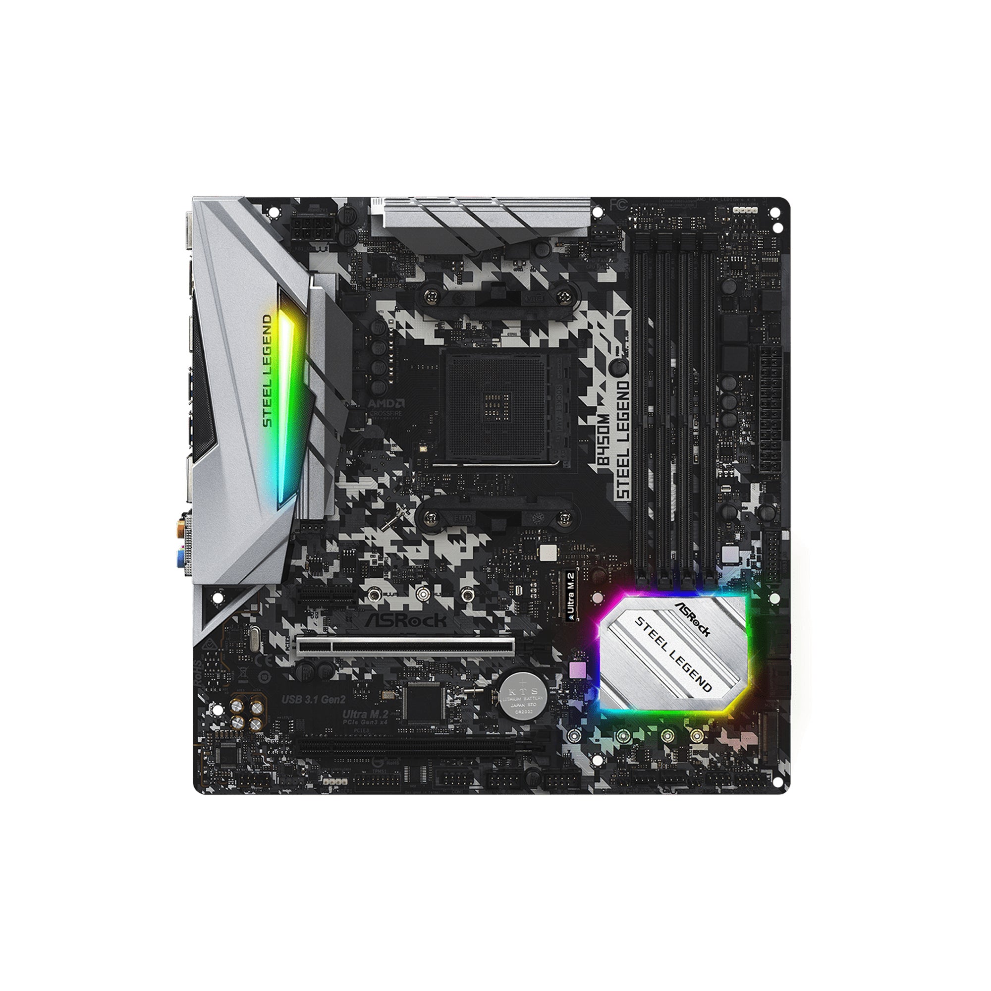 ASRock B450M Steel Legend Micro-ATX Motherboard AMD AM4 DDR4 PCIe 3.0 Gaming PC Board