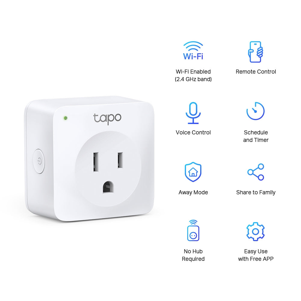 Tapo P100 Mini Smart Wi-Fi Socket – Compact Smart Plug with App & Voice Control