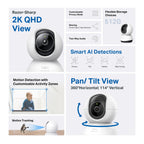 Tapo TC72 Pan/Tilt AI Home Security Wi-Fi Camera – Smart Indoor Surveillance Camera with Motion Tracking