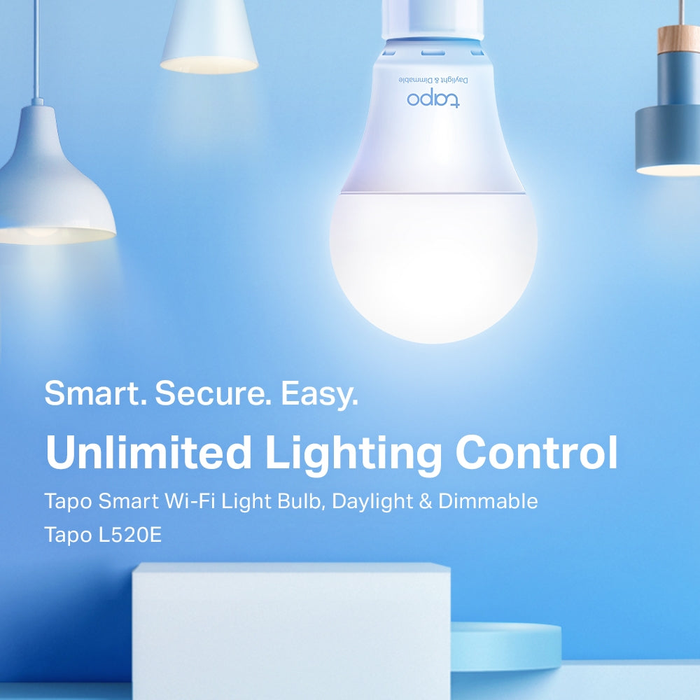 Tapo L520E Smart Wi-Fi Light Bulb – Daylight Dimmable LED Bulb with App & Voice Control