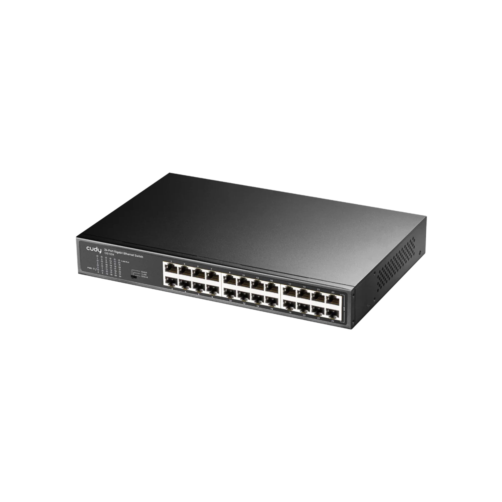 CUDY GS1024 24-Port Gigabit Unmanaged Switch – Rackmount Metal Gigabit LAN Switch with VLAN & Extend Mode for Office, CCTV & Enterprise Networks