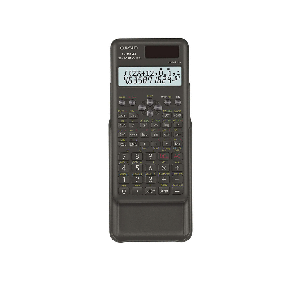 Casio fx-991MS-2 Scientific Calculator 401 Functions 2-Line Display Matrix Vector Solar & Battery