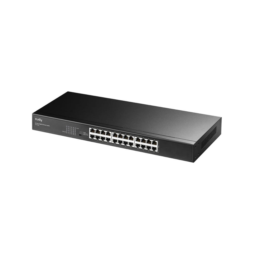CUDY GS1024L 24-Port Gigabit Unmanaged Switch – Rackmount Metal Gigabit LAN Switch with VLAN & Extend Mode for Office, CCTV & Enterprise Networks