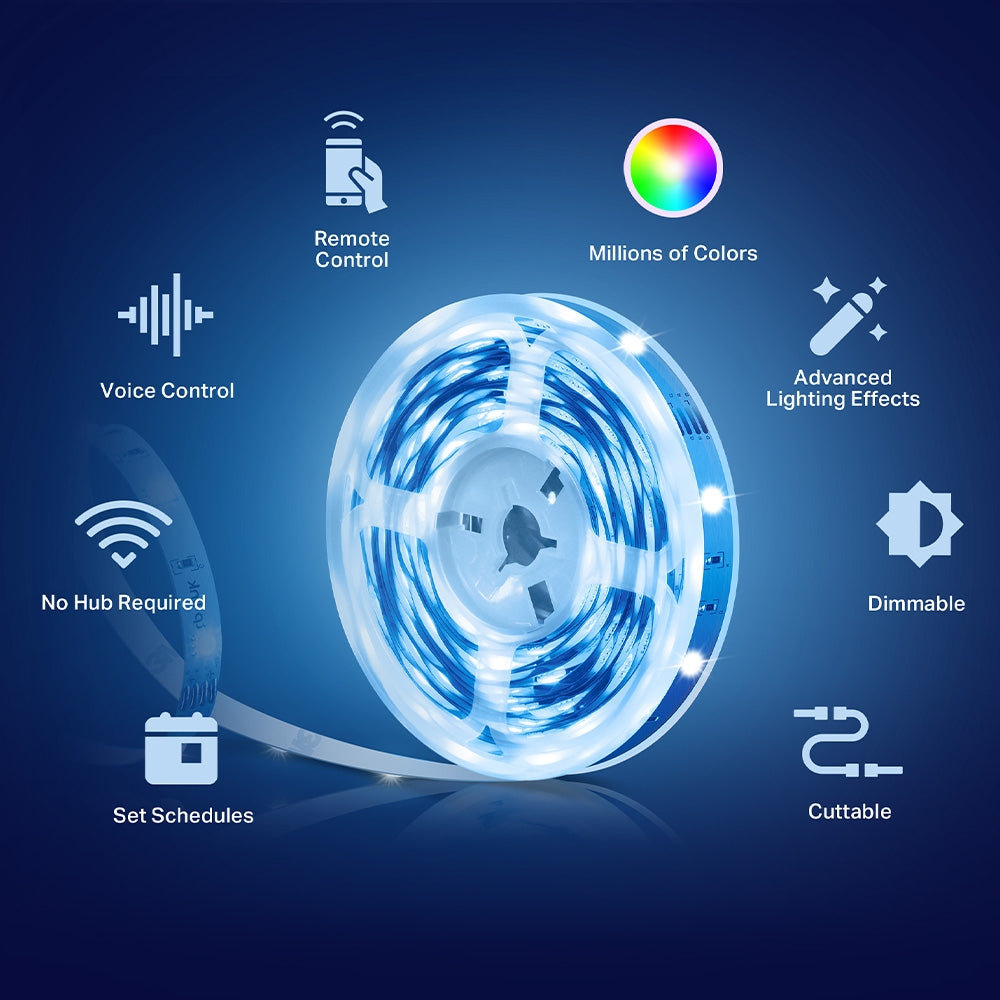 Tapo L900 Smart Wi-Fi Light Strip – RGB LED Strip Light with App Control, Music Sync & Voice Assistant Support