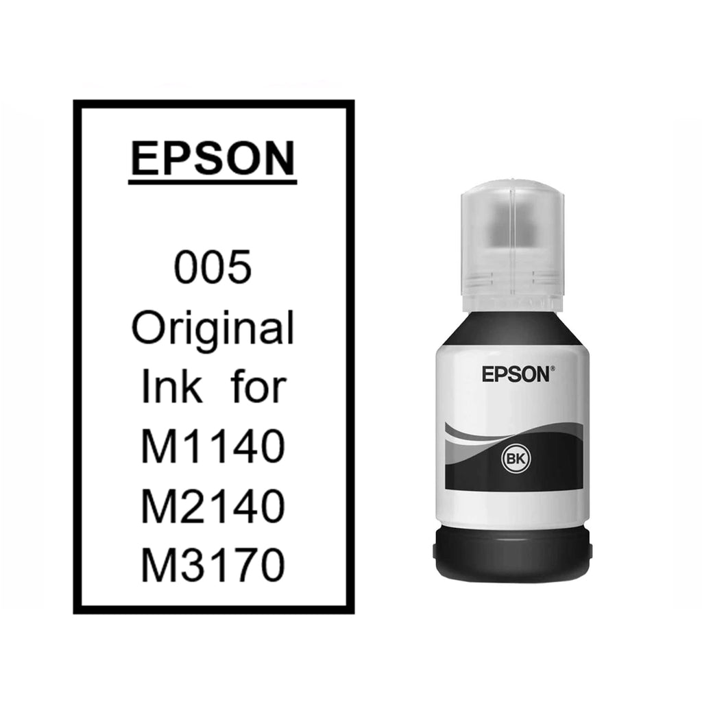 Epson 005 Black Ink Bottle 120ml (C13T03Q100) – High Yield Original EcoTank Refill Ink for Ultra-Low-Cost Printing