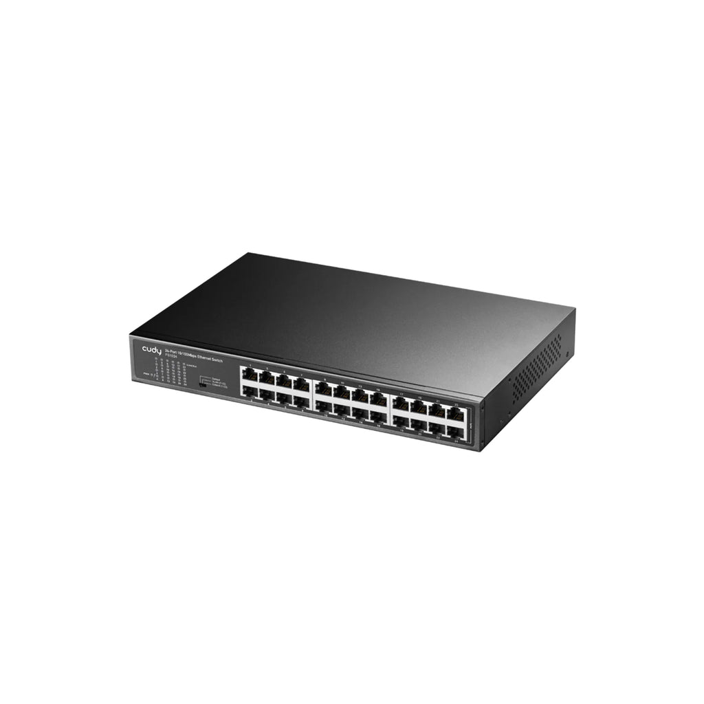 CUDY FS1024 24-Port 10/100 Mbps Ethernet Switch – Rackmount Fast Ethernet LAN Switch for Office, CCTV & Network Expansion