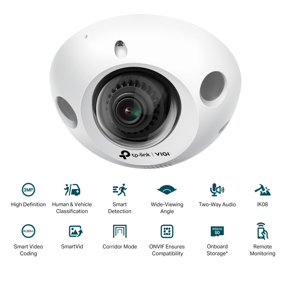 TP-Link VIGI C230I Mini 3MP IR Mini Dome Network Camera