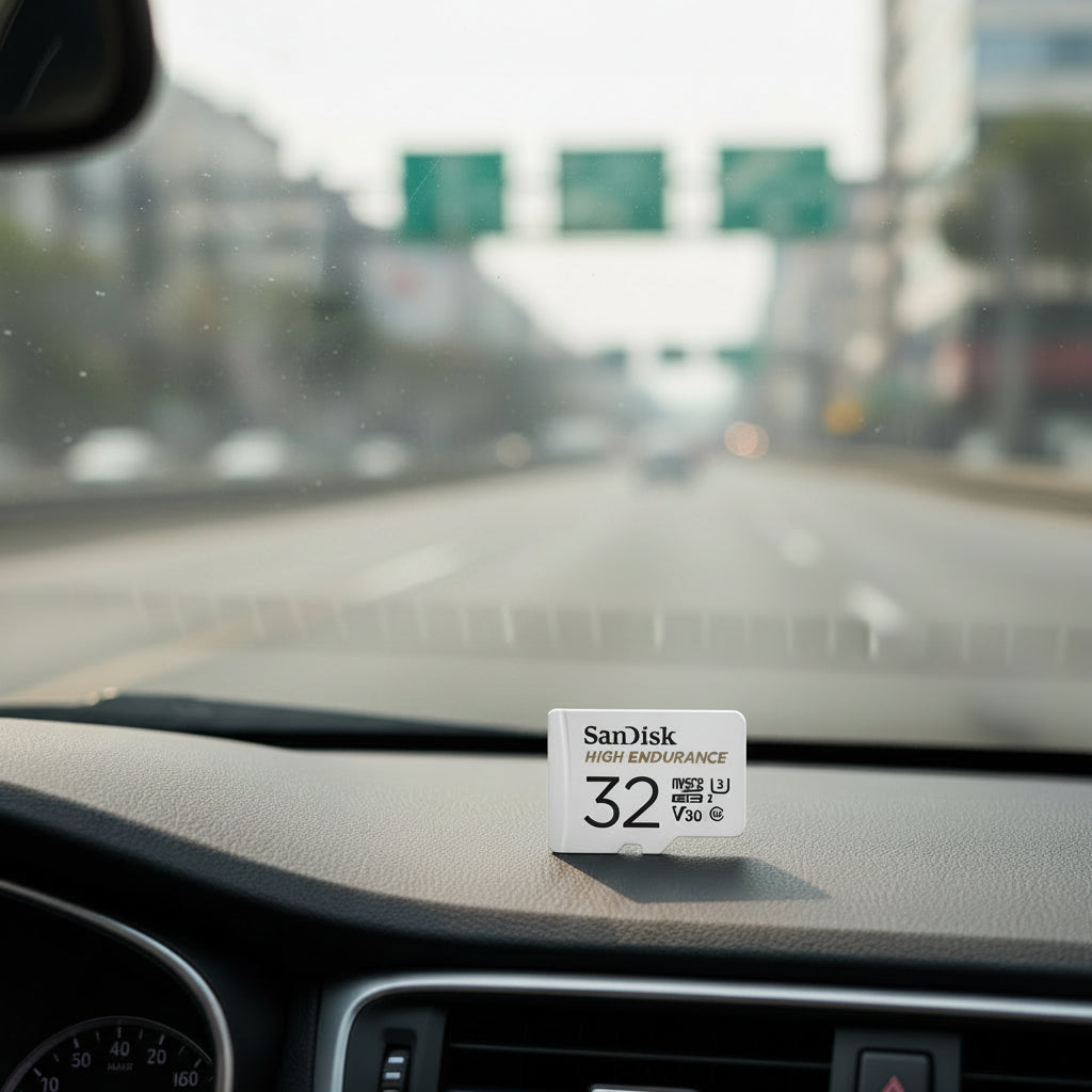 SanDisk High Endurance microSD card for dash cam continuous recording.

32GB 64GB 128GB 256GB 512GB