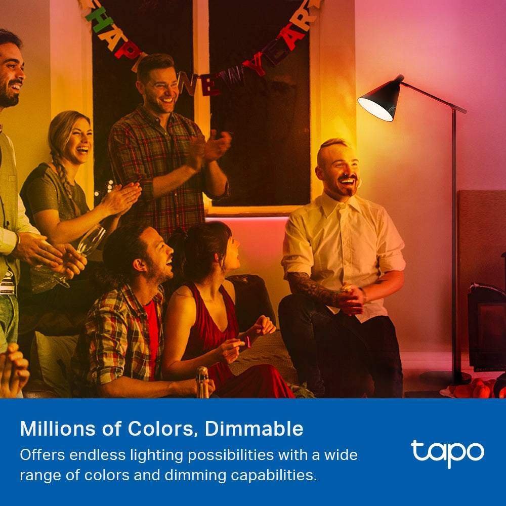 Tapo L430P Smart P45 Multicolor Light Bulb – RGB Wi-Fi LED Bulb with App Control, Voice Assistant & Dimmable Lighting