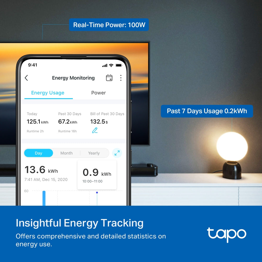 Tapo P110M Mini Smart Wi-Fi Plug – Energy Monitoring Smart Socket with App & Voice Control