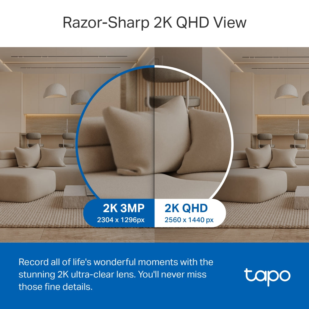 Tapo TC72 Pan/Tilt AI Home Security Wi-Fi Camera – Smart Indoor Surveillance Camera with Motion Tracking