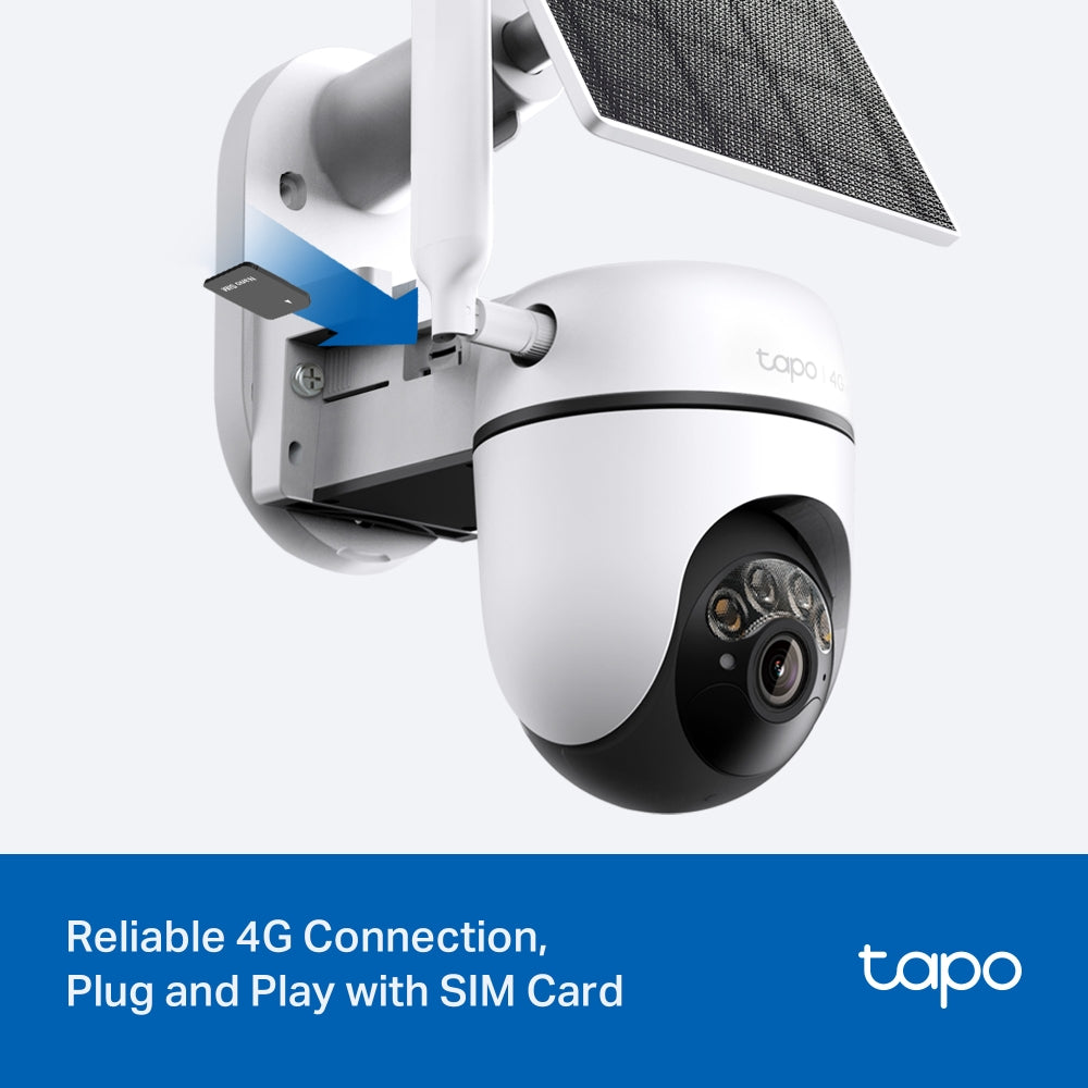 Tapo C615G KIT Solar-Powered Pan/Tilt 4G LTE Security Camera Kit – Wireless Outdoor Smart Surveillance Camera with AI Detection