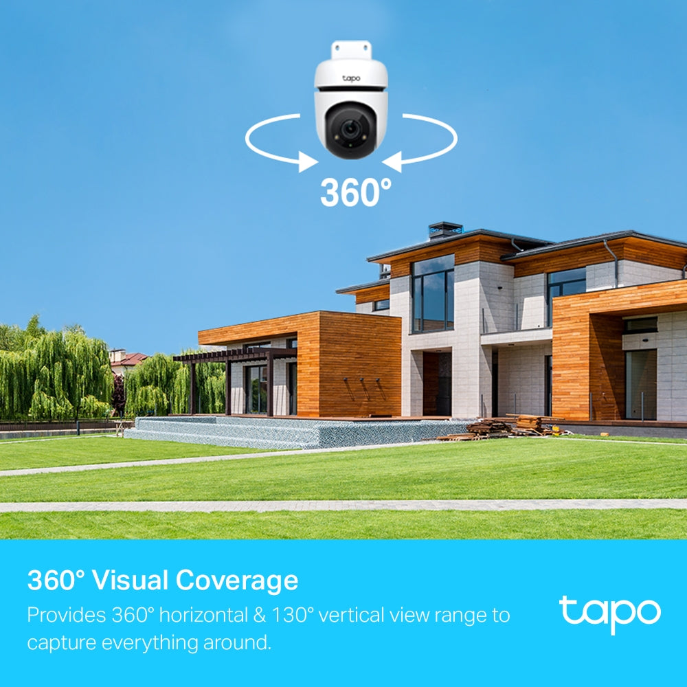 Tapo TC40 Outdoor Pan/Tilt Security Wi-Fi Camera – Smart 1080p Surveillance Camera with 360° View, Motion Tracking & Night Vision