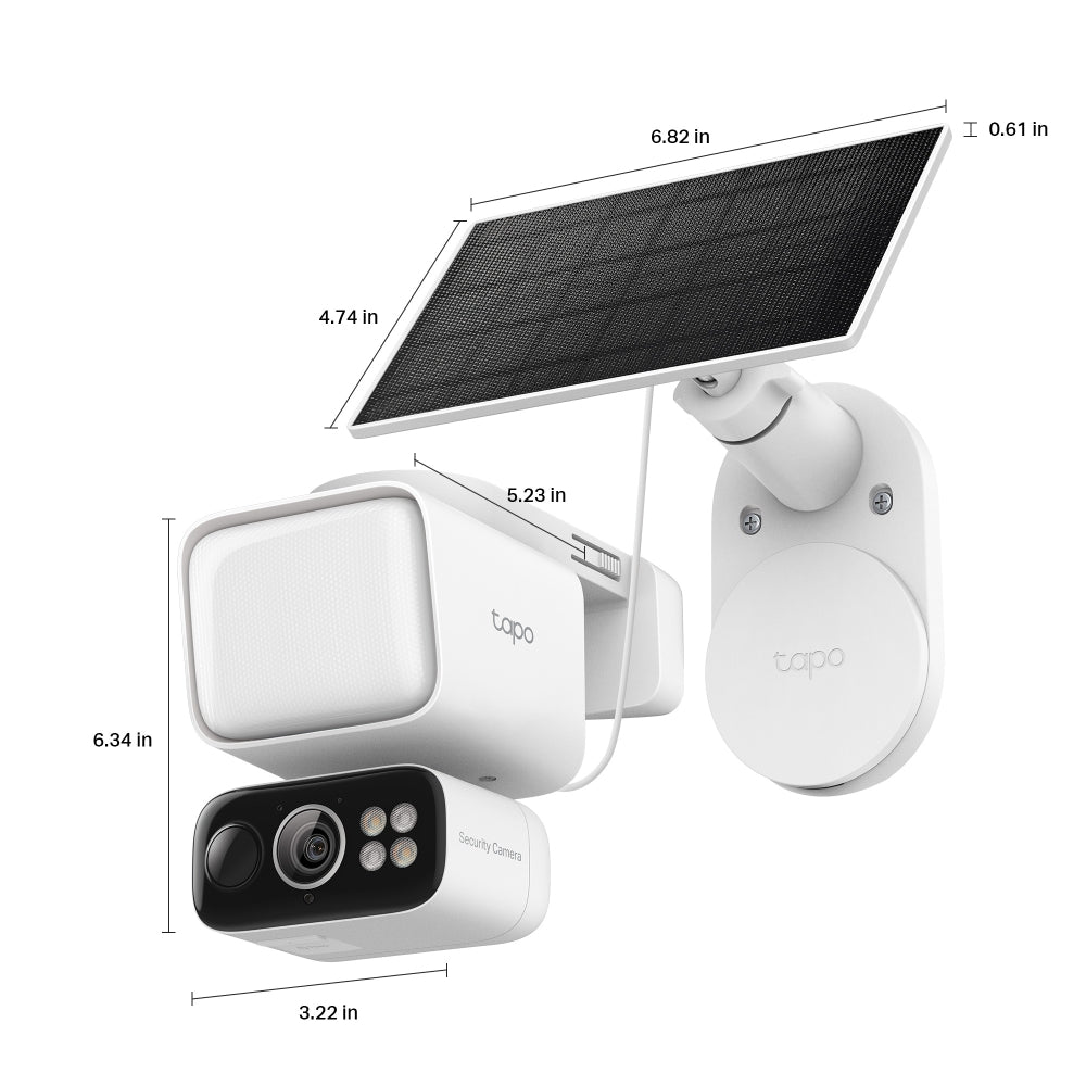Tapo C615F KIT Solar-Powered Floodlight Pan/Tilt Security Camera Kit – 4G LTE Outdoor Smart Camera with Floodlight & AI Detection