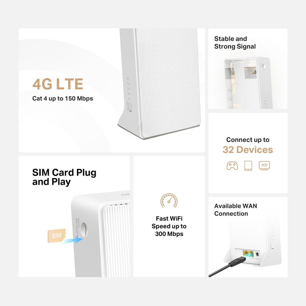 Mercusys MB110-4G V2 300 Mbps Wireless N 4G LTE Router