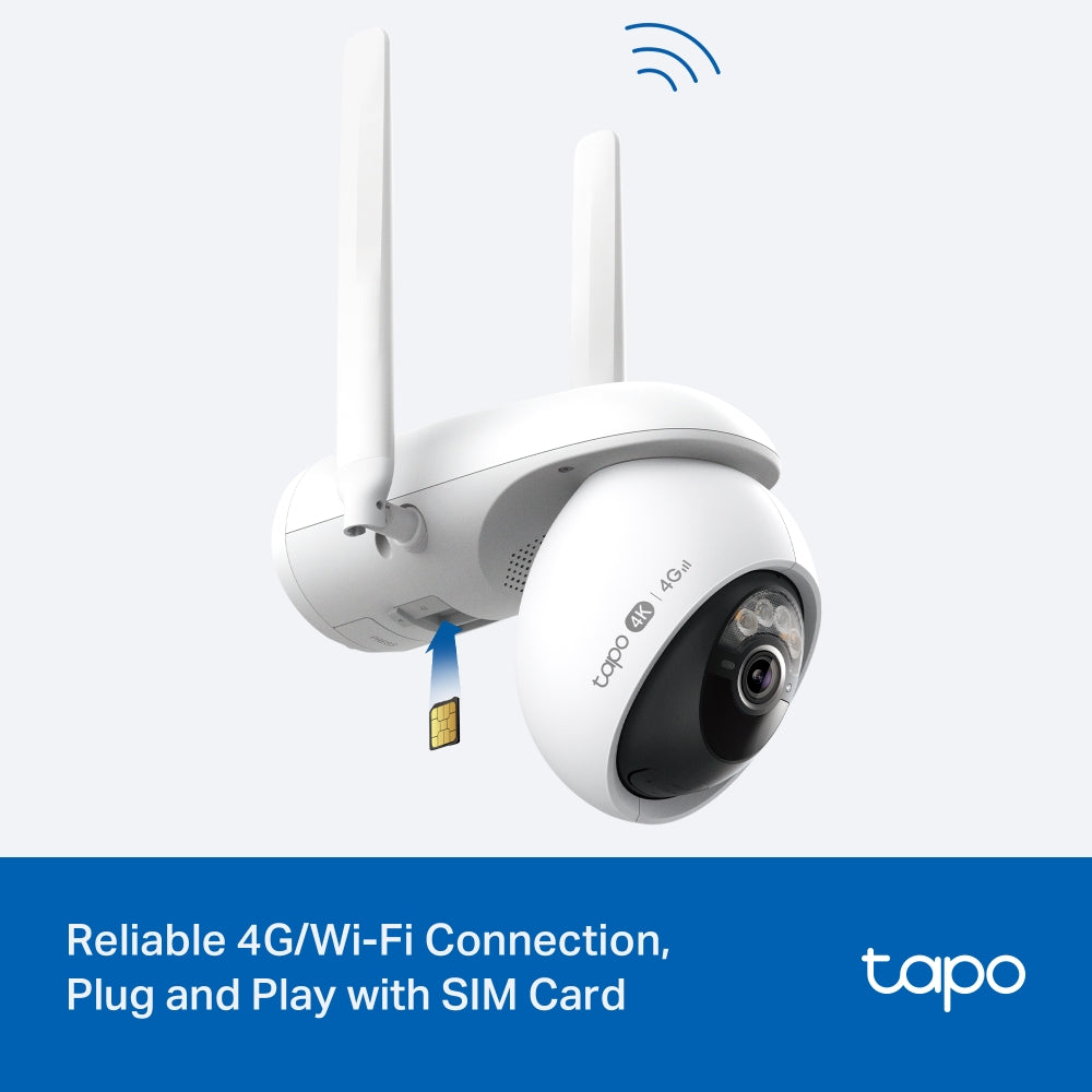 Tapo C665G KIT Solar-Powered Pan/Tilt Security Camera – 4G LTE & Wi-Fi Outdoor Smart Camera with Solar Charging