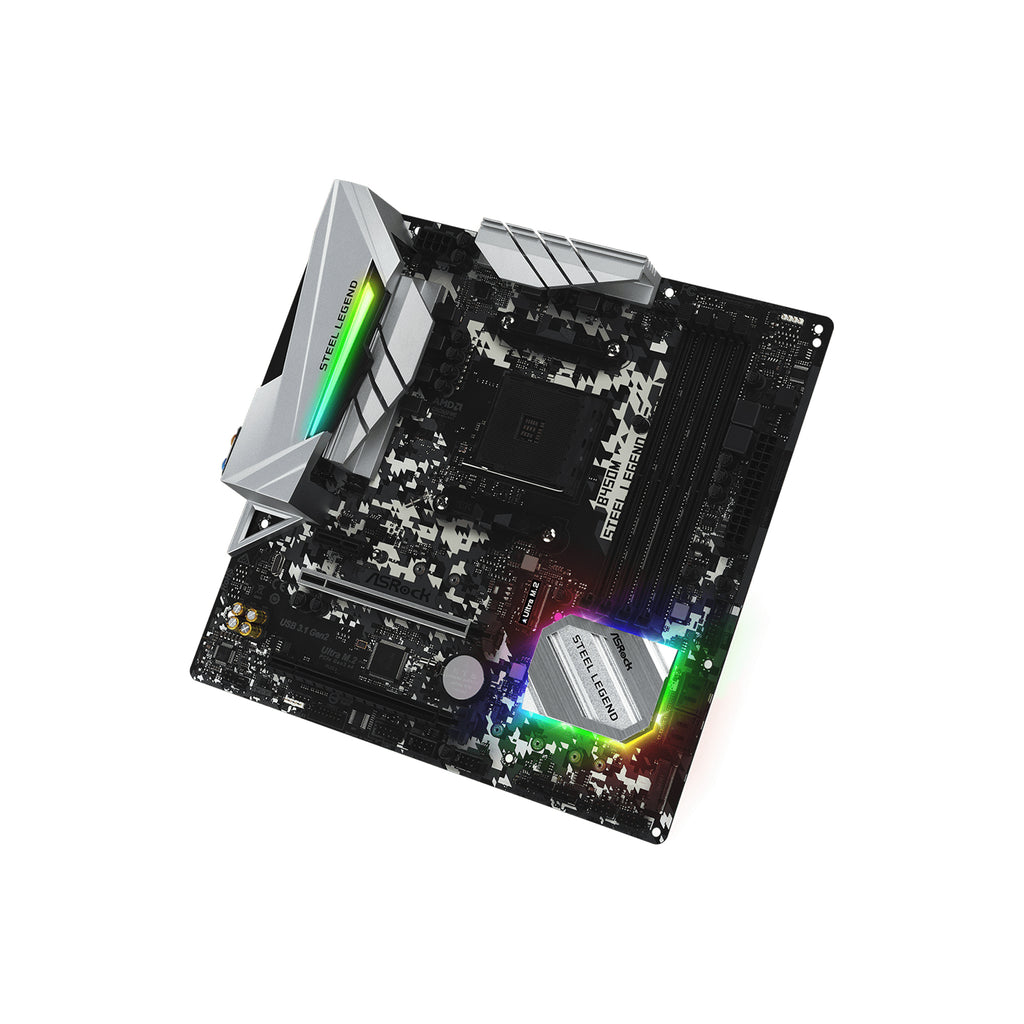 ASRock B450M Steel Legend Micro-ATX Motherboard AMD AM4 DDR4 PCIe 3.0 Gaming PC Board