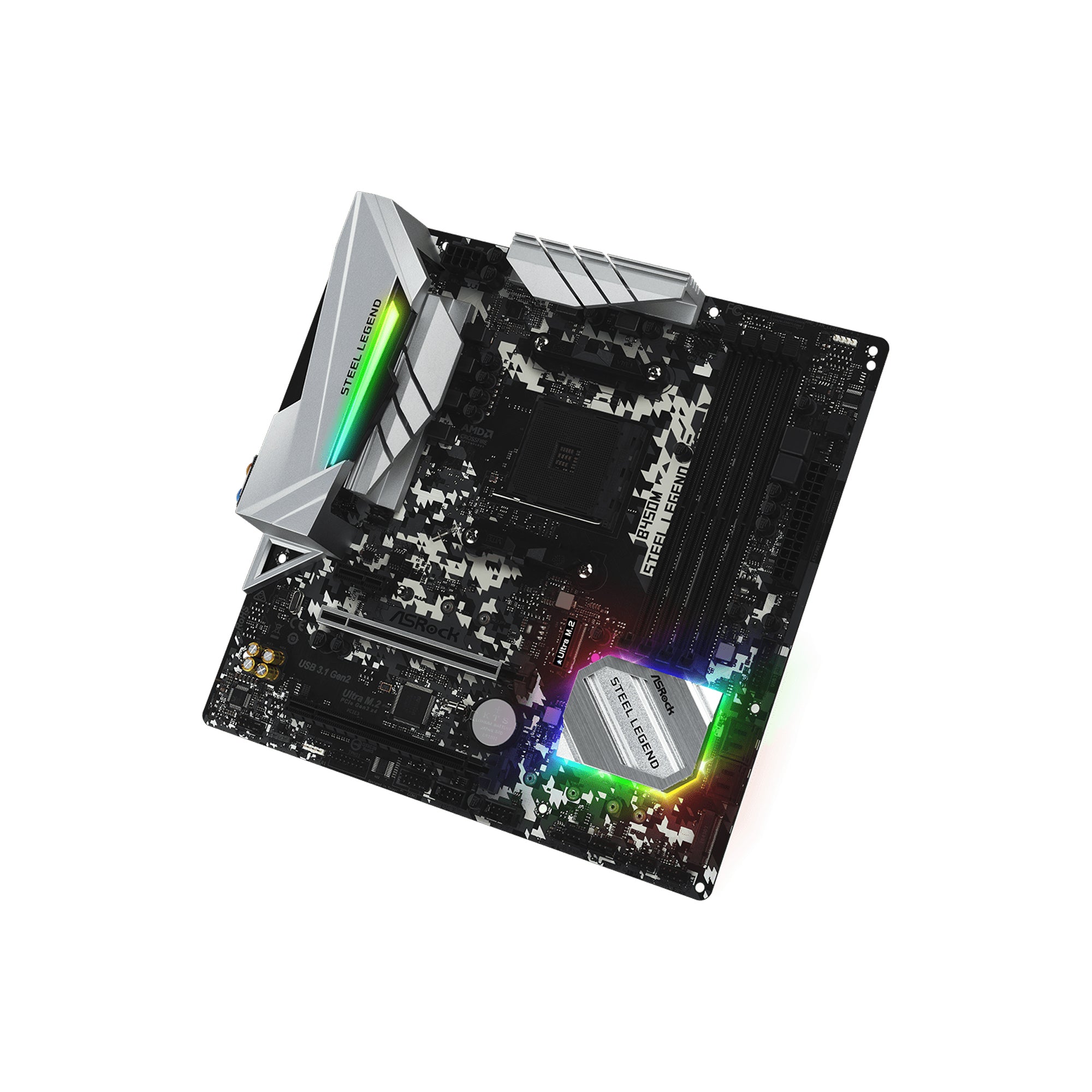 ASRock B450M Steel Legend Micro-ATX Motherboard AMD AM4 DDR4 PCIe 3.0 Gaming PC Board