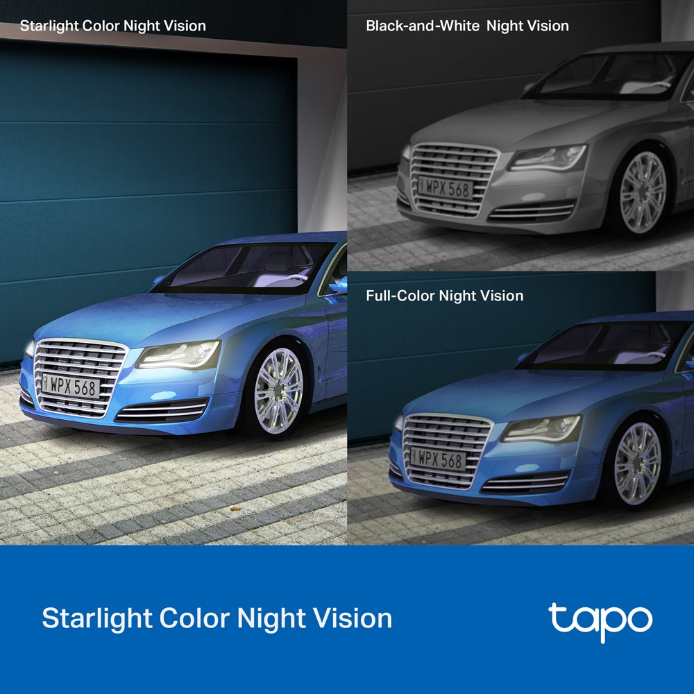 Tapo C520WS Outdoor Pan/Tilt Security Wi-Fi Camera – 2K QHD Smart Camera with 360° Coverage, Starlight Color Night Vision & AI Detection