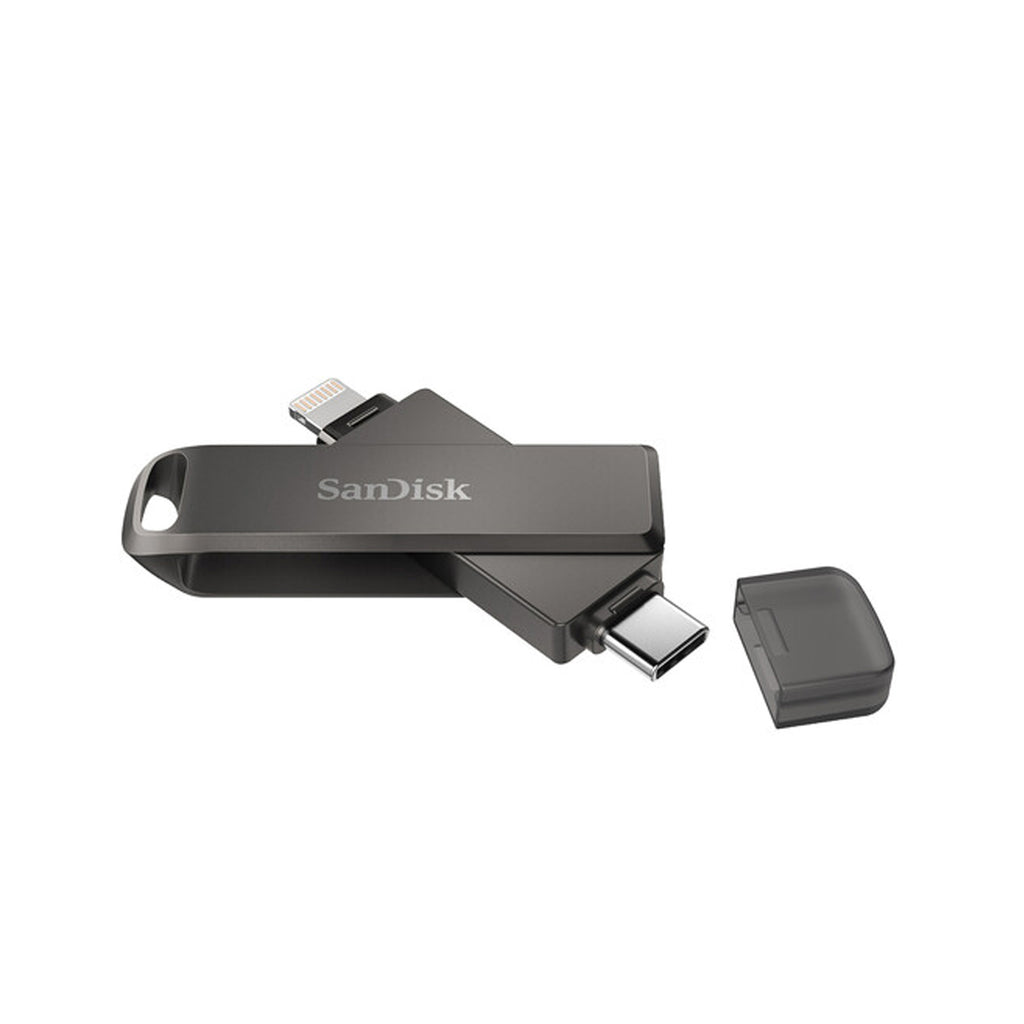 SANDISK® iXpand Flash Drive Luxe – Dual Lightning & USB Type-C Flash Drive for iPhone, iPad, MacBook & Fast Photo Video Backup
