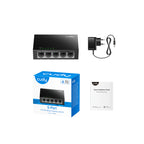 CUDY FS105 5-Port 10/100 Mbps Unmanaged Switch – Fast Ethernet Desktop Plug & Play LAN Switch for Basic Home & Office Network Expansion