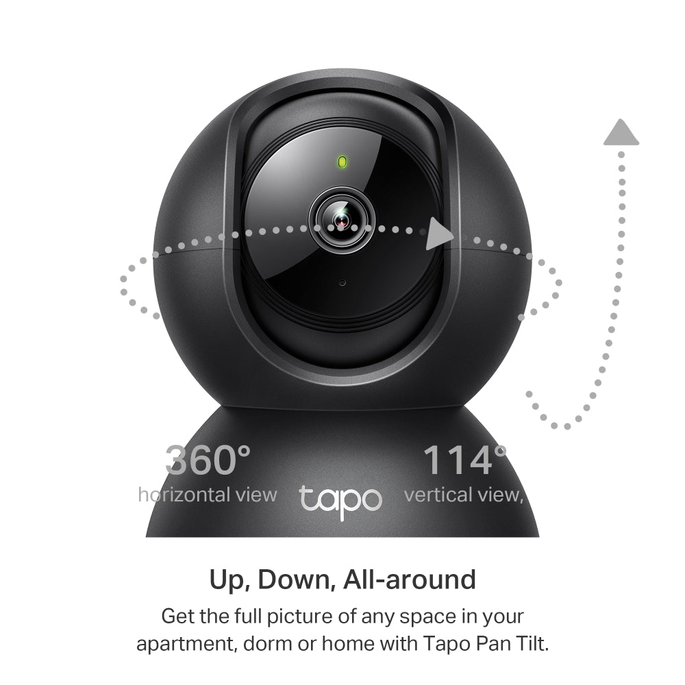 Tapo C211 Pan/Tilt Home Security Wi-Fi Camera – 2K 3MP Smart Indoor Camera with 360° View, Motion Tracking, Night Vision & Privacy Zone