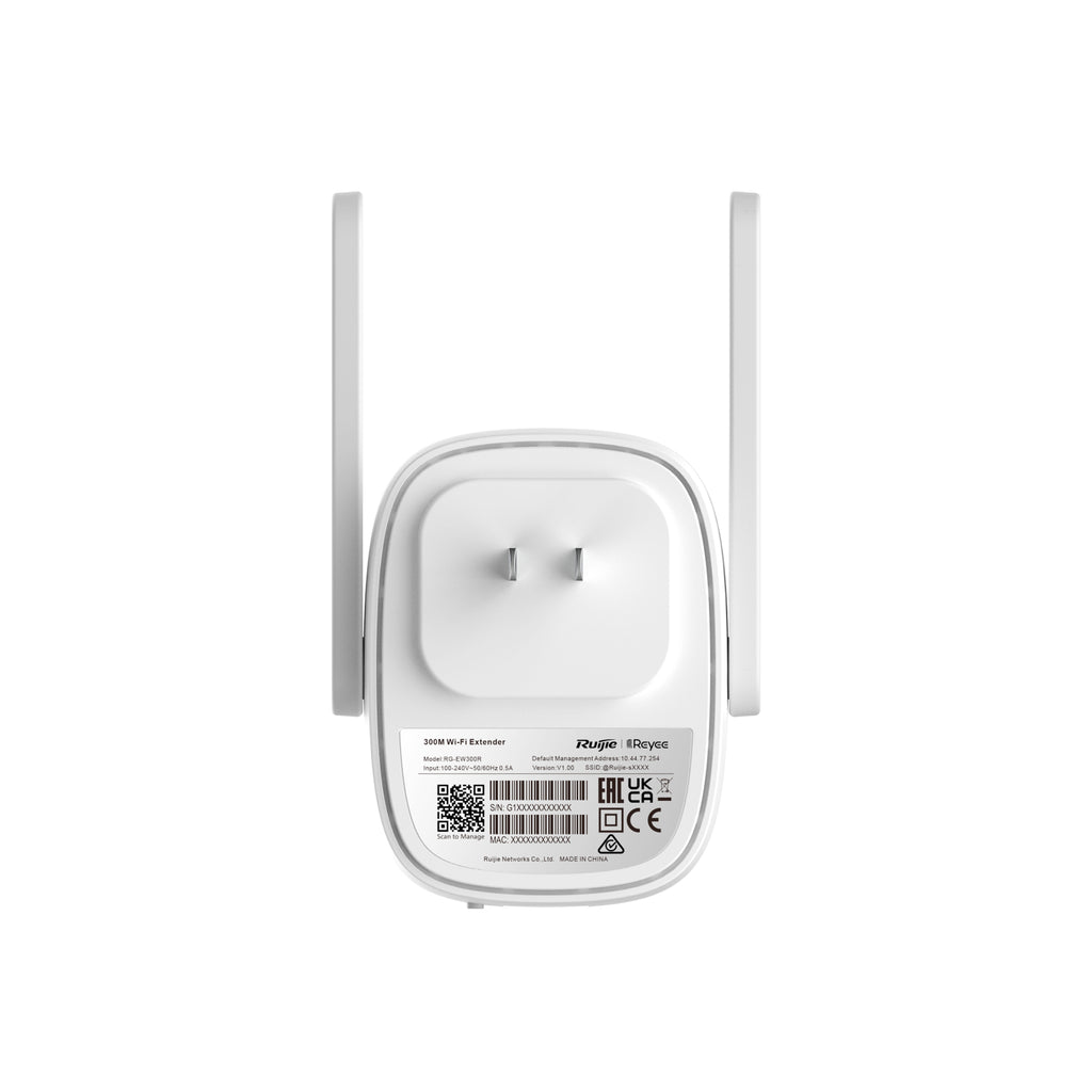 Reyee by Ruijie RG-EW300R 300Mbps Wi-Fi 4 Wireless Range Extender Plug & Play Signal Booster for Home & SOHO