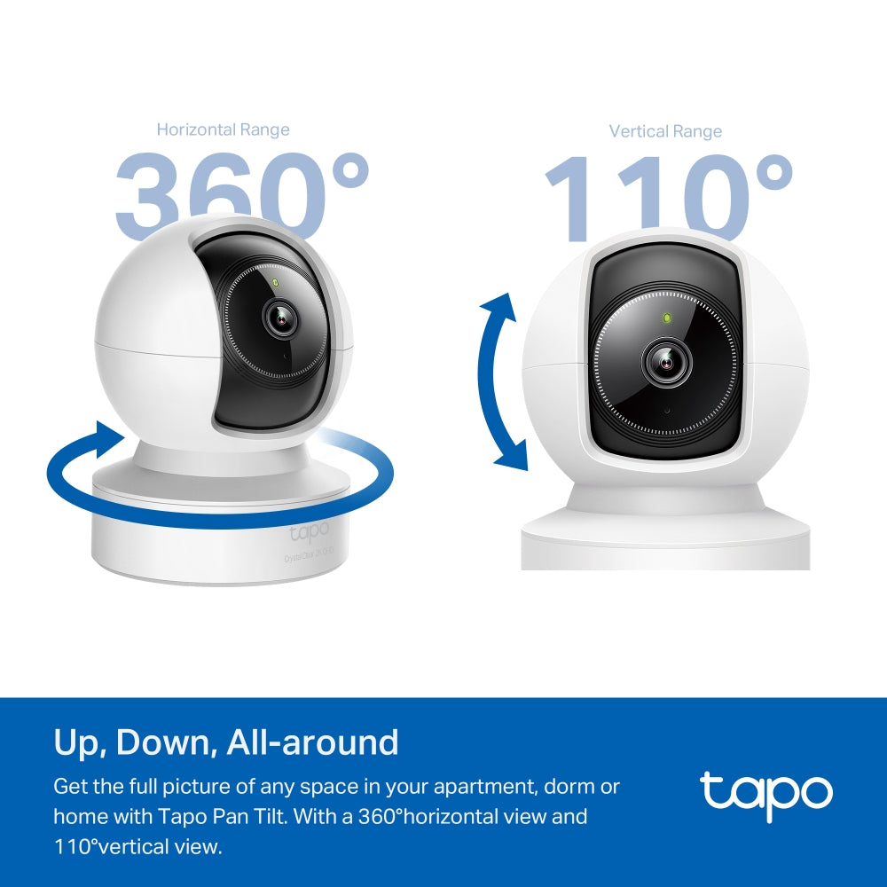 Tapo C222 Pan/Tilt AI Home Security Wi-Fi Camera – 2K 4MP Smart Indoor Camera with 360° Coverage, AI Detection, Motion Tracking & Color Night Vision